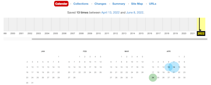 Resultados de la máquina Wayback