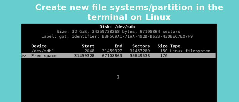 How to Create New File Systems/Partition in the Terminal on Linux