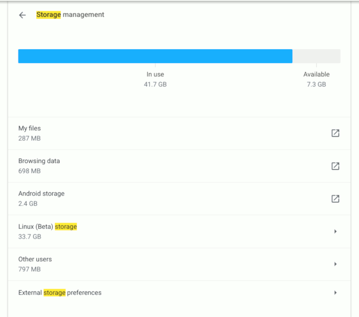 Administración de almacenamiento de Chromebook 1