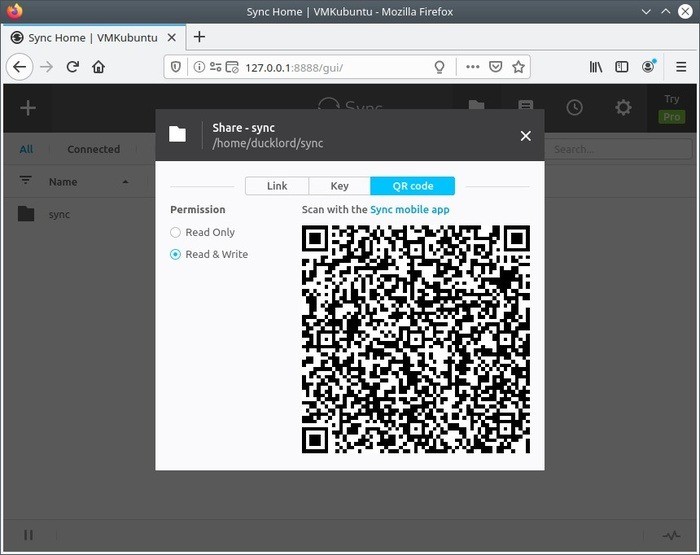 Comparte en cualquier lugar con Sync Share Qr