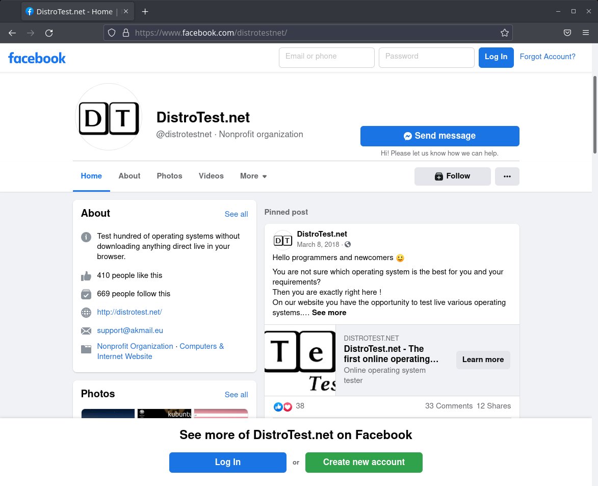 Distrotest Facebook 1
