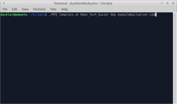 Ejecución de prueba de plantillas de Bash Doc