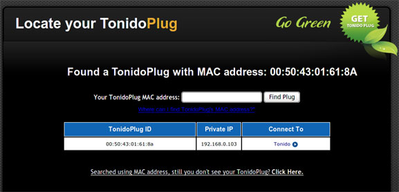 configuración de tonidoplug