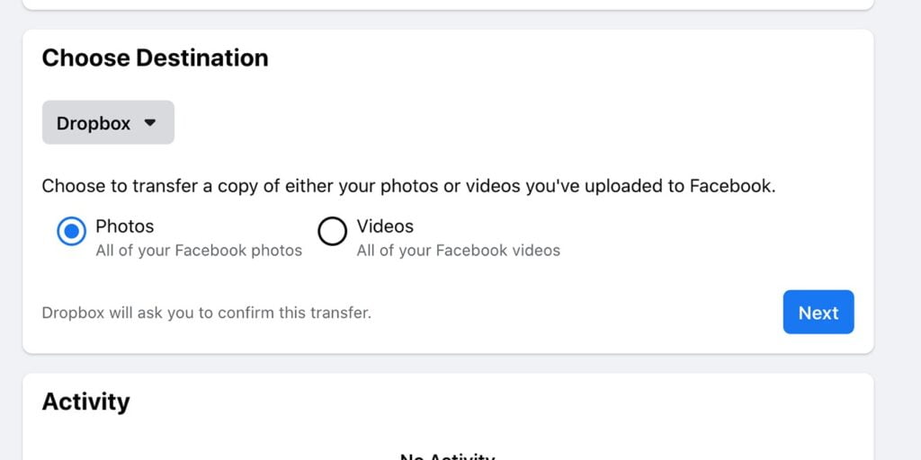 Transfer Facebook Photos Videos Cover