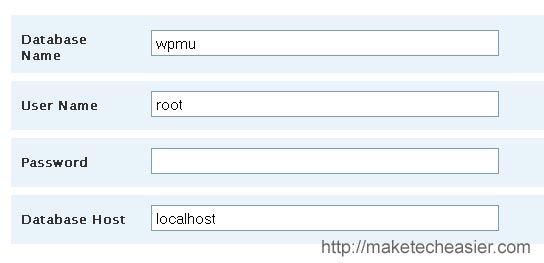 Entrada de base de datos de wordpress mu