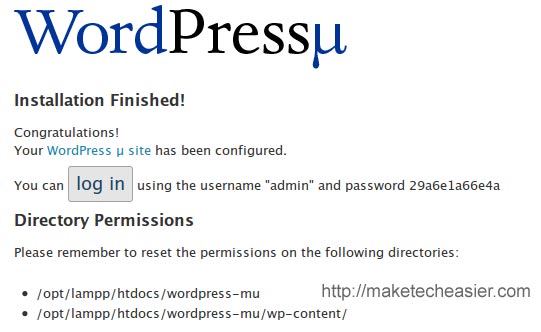 instalación de wordpress mu finalizada