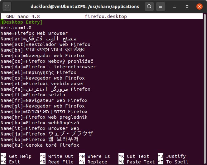 Cambiar iconos desde la configuración de Terminal Nano