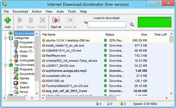 Acelerador de descargas de Internet