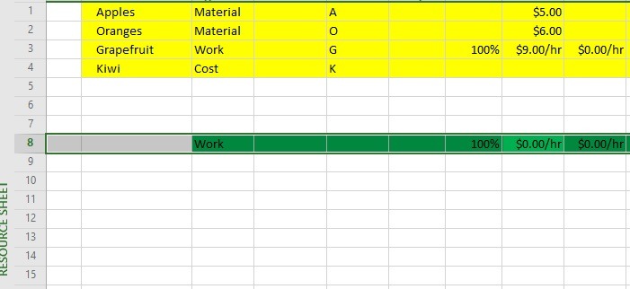 Calculadora automática de accesos directos de Microsoft Project