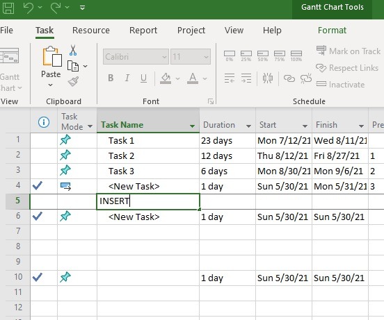 Sobrescribir accesos directos de Microsoft Project