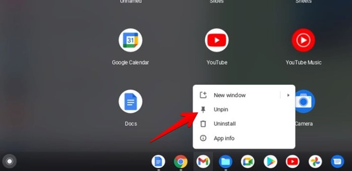 Estante de Chromebook Eliminar aplicaciones