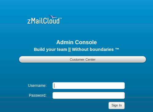 Consola de administración de zMailCloud