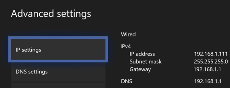 Detalles del menú de configuración avanzada de Xbox Network