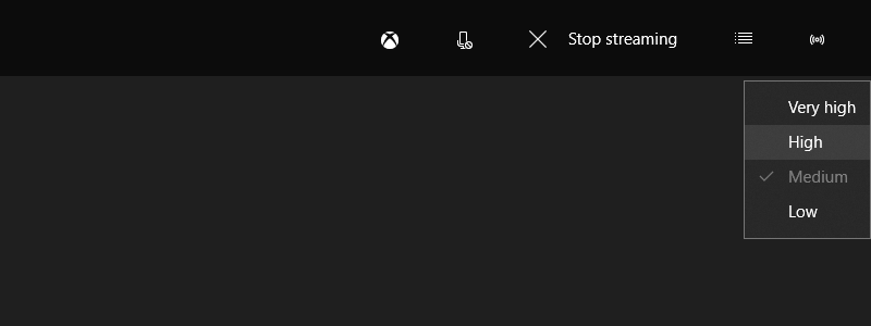 Configuración de calidad de transmisión de la aplicación Xbox Windows