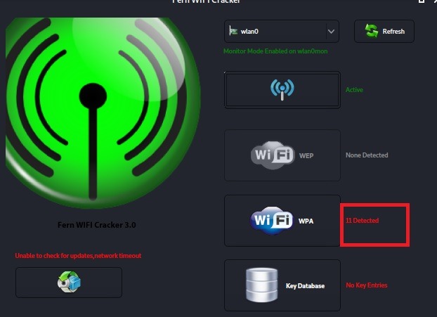 Lista de herramientas de penetración Kali Linux Fern Wi Fi Cracker1