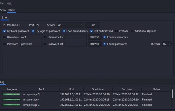 Lista de herramientas de penetración Kali Linux Sparta