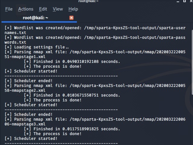 Penetración de lista Herramientas Kali Linux Sparta Programación Lista de palabras Ataque