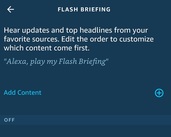 Cómo personalizar Amazon Alexa Flash Briefing Agregar contenido