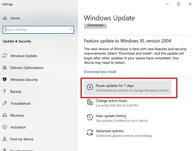 Resolviendo las actualizaciones de pausa de error de conexión medida Bluetooth de Windows 10