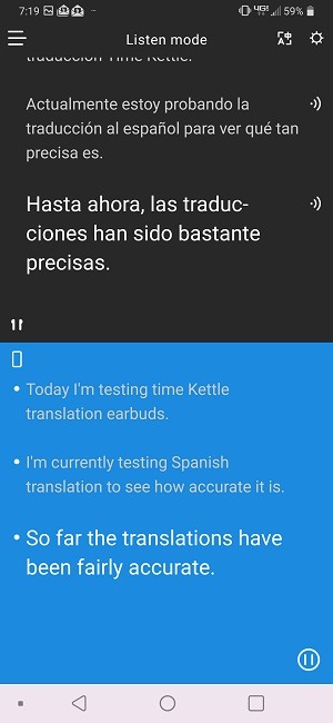 Revisión de auriculares Timekettle M2 Language Translator Earbuds Escuchar 1