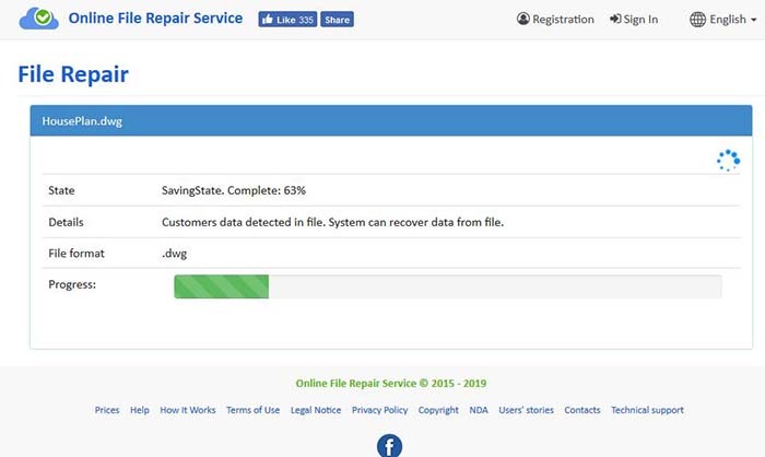 Caja de herramientas de recuperación Dwg Online Analyze