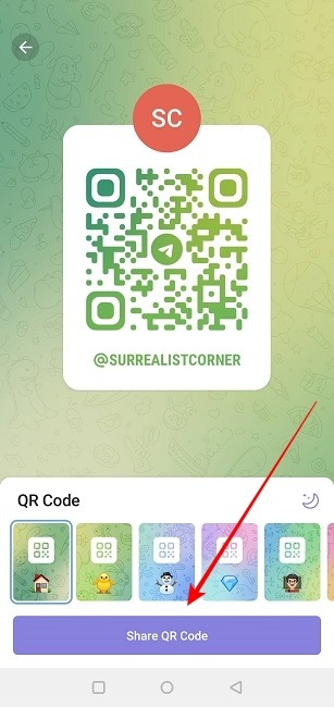 Telegram Channel Mobile Share Código Qr