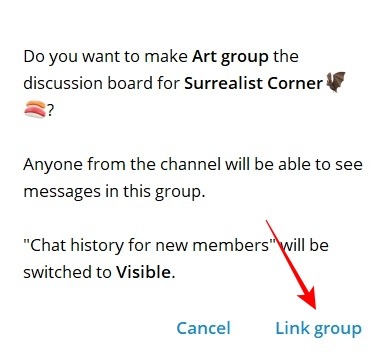 Grupo de enlace de PC de canal de Telegram