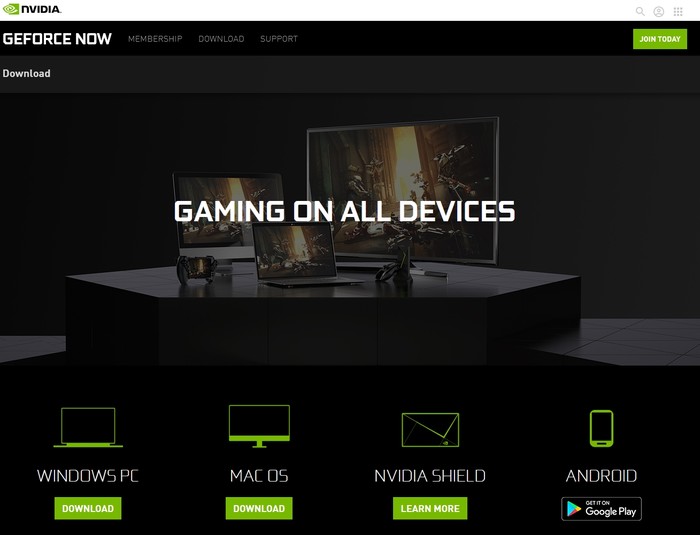 Cliente de descarga de transmisión de juegos Geforce Now