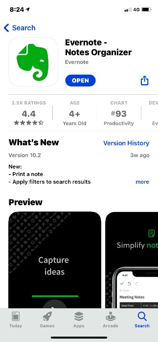 Ios Bearvevernotevkeep Evernote