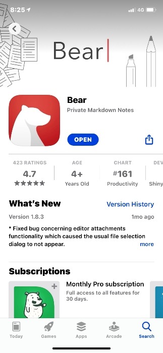 Ios Bearvevernotevkeep Bear