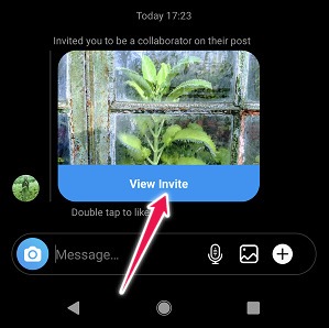 Cómo publicar en colaboración una invitación a la vista de Instagram