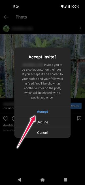 Cómo publicar en colaboración Instagram Aceptar invitación de colaboración