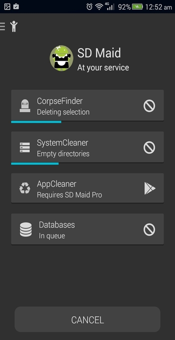 SD Maid para el escaneo de Android