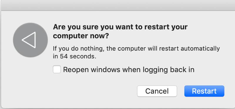 Arreglar el código de error de Mac 43 Reiniciar