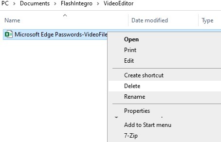 Importar Exportar Contraseñas de Edge Eliminar