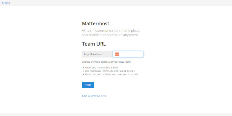 Establecer la URL del equipo de Mattermost