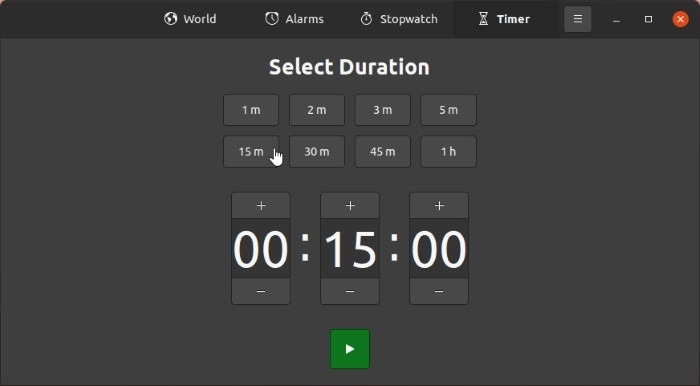 Comprobar el tiempo con el temporizador de relojes Gnome