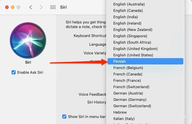 Siri Cambiar idioma Mac Destacado