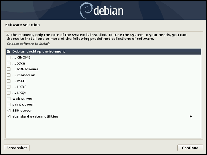 Debian Instalar Elegir software