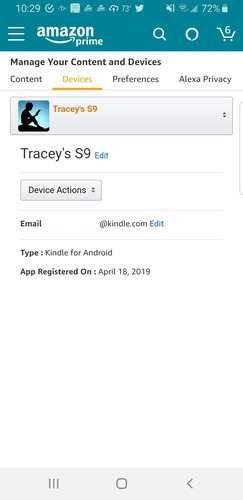Web de Android a Kindle Editar correo electrónico