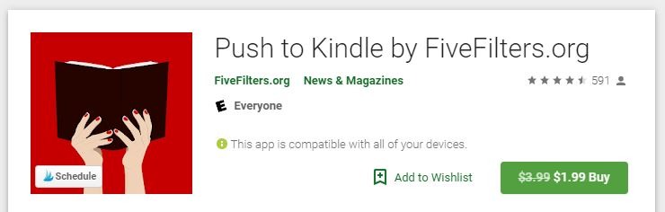 Web de Android a Kindle Push a Kindle Play Store