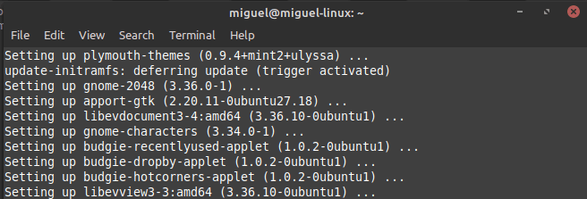 Terminal de conmutador de Linux