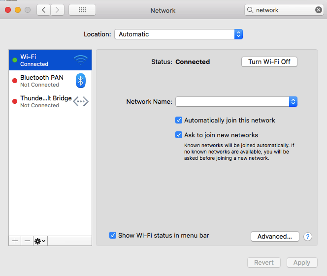 En el menú de la izquierda, selecciona la conexión wifi o ethernet que quieras configurar. 