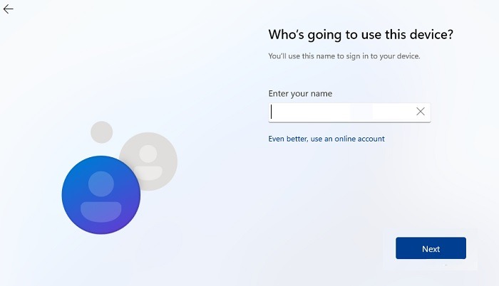 Win11 sin Microsoft Ingrese el nombre de usuario