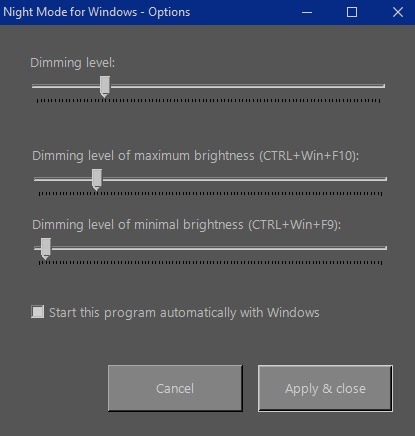 Modo oscuro Windows Night Moe para Windows