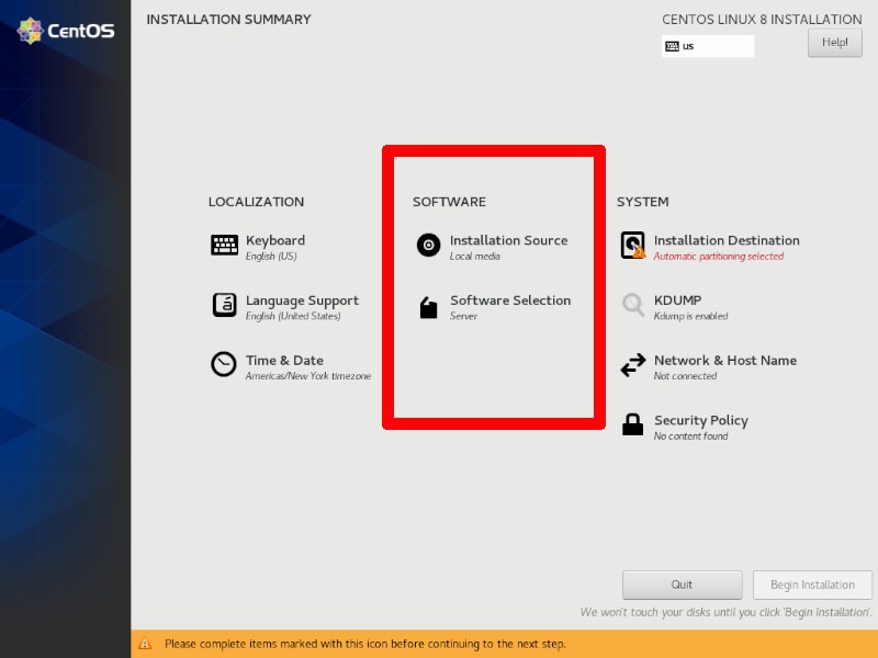 Software principal de Anaconda Centos