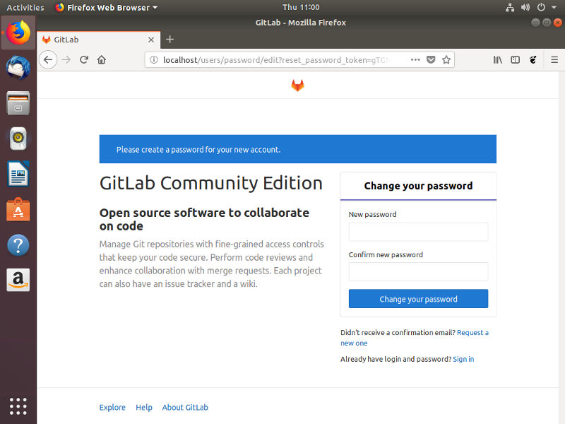Crea tu cuenta de administrador para Gitlab