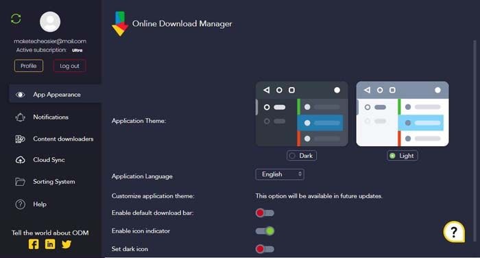 Configuración de apariencia Odm