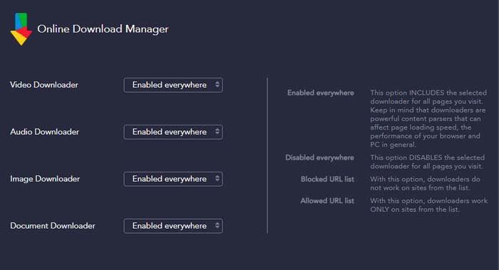 Configuración de audio de vídeo Odm