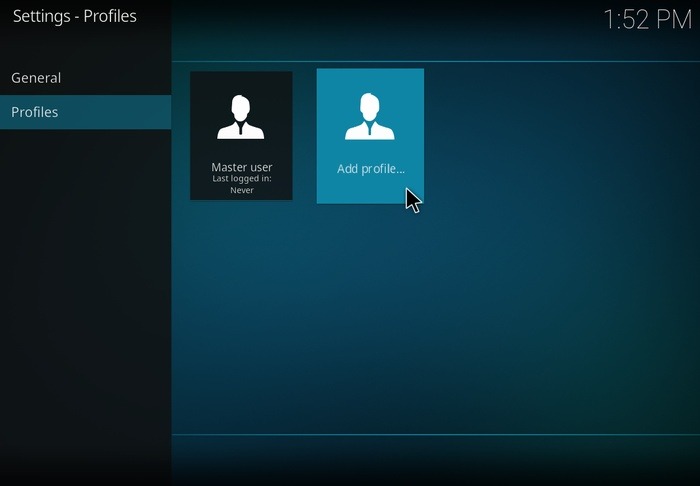 Kodi para toda la familia Agregar nuevo perfil